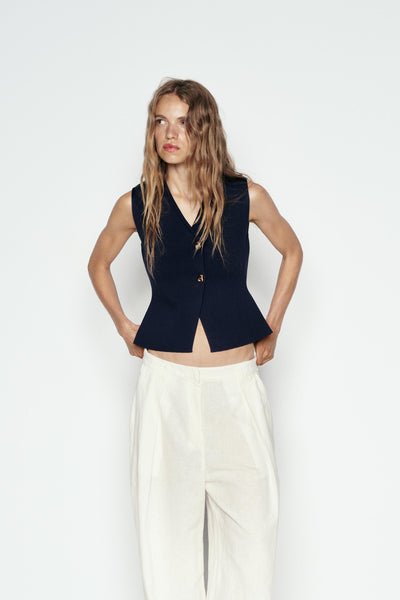 MODEDIVINE | Gilet en Tricot avec Boutons