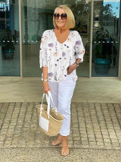 MODEDIVINE | ELODIE Blouse florale au tombé souple