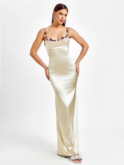 ROBE EN SATIN FIORELLA ROBE MAXI