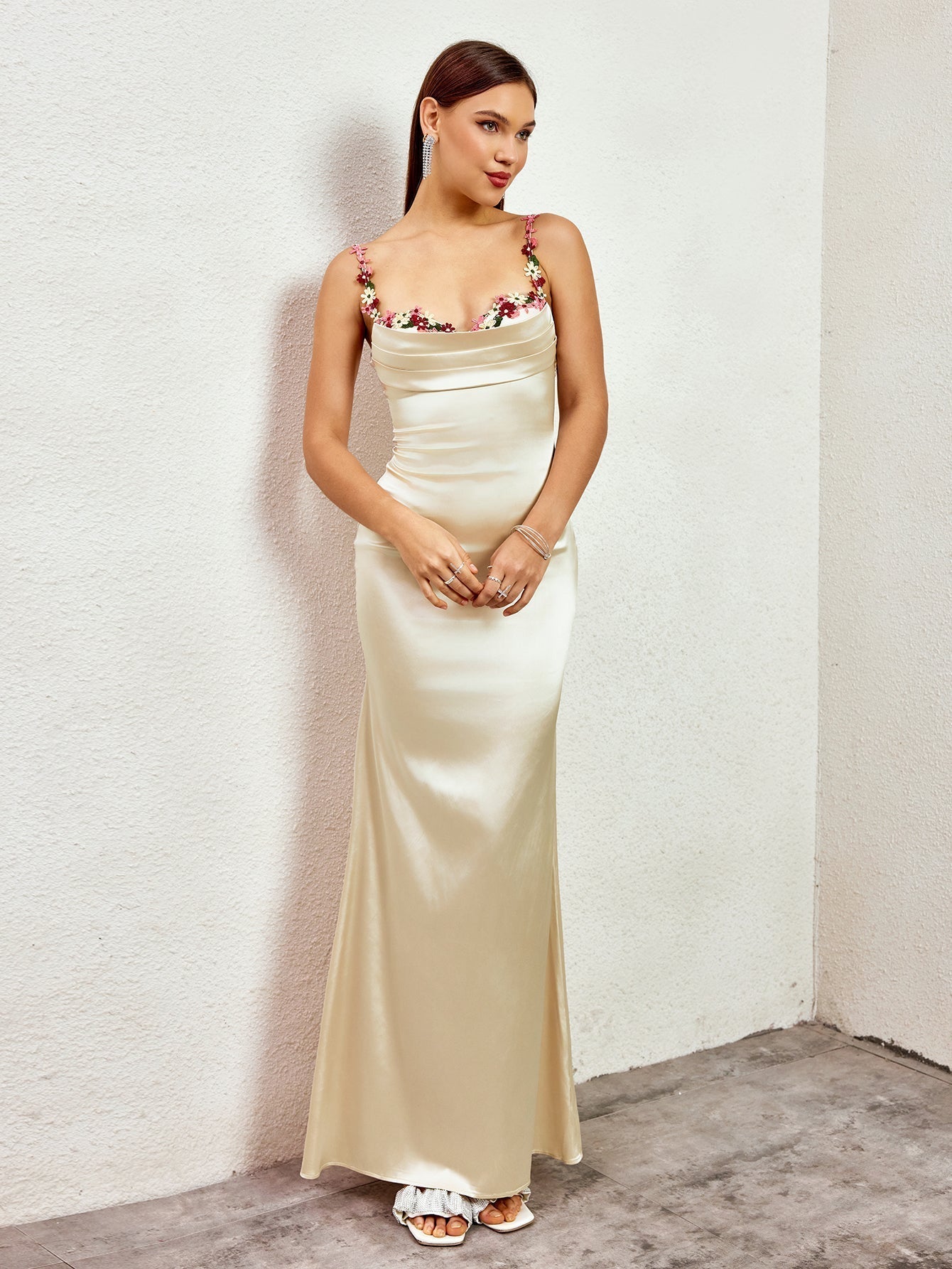 ROBE EN SATIN FIORELLA ROBE MAXI