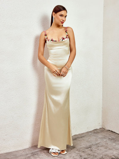ROBE EN SATIN FIORELLA ROBE MAXI