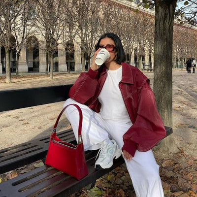 MODEDIVINE | FAY Veste en cuir