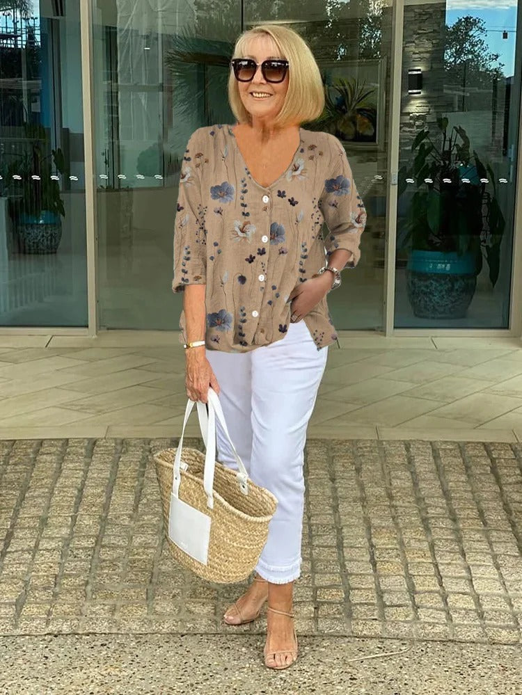 MODEDIVINE | ELODIE Blouse florale au tombé souple
