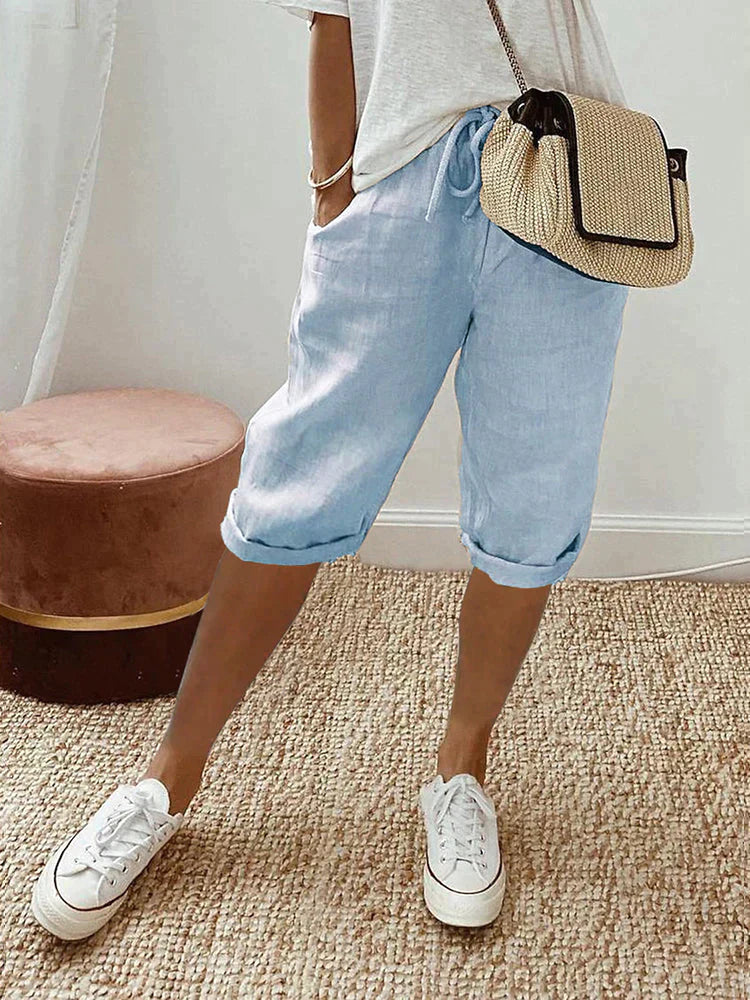 MODEDIVINE | MAE Short léger en coton et lin