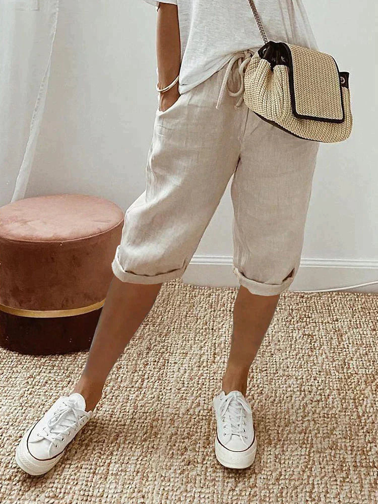 MODEDIVINE | MAE Short léger en coton et lin